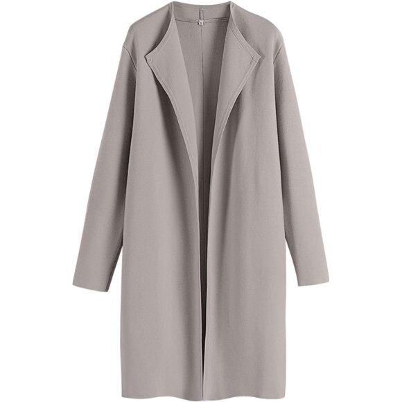 Women's Long Cardigans Sweater Blazer Jacket Coat Grey2 - Picture 1 of 7